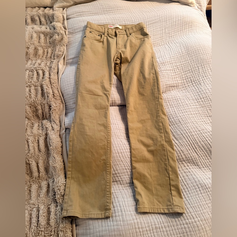 LEVI’S 511 Slim Fit Boys Khaki Jeans size 12 Regular